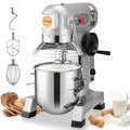 VEVOR Commercial Mixer, Commercial Food Mixer 10Qt Stainless Steel Bowl, 450W Commercial Stand Mixer with 3 Speeds Adjustable, Dough Hook Whisk Beater Included, Perfect for Bakery Pizzeria, Silver