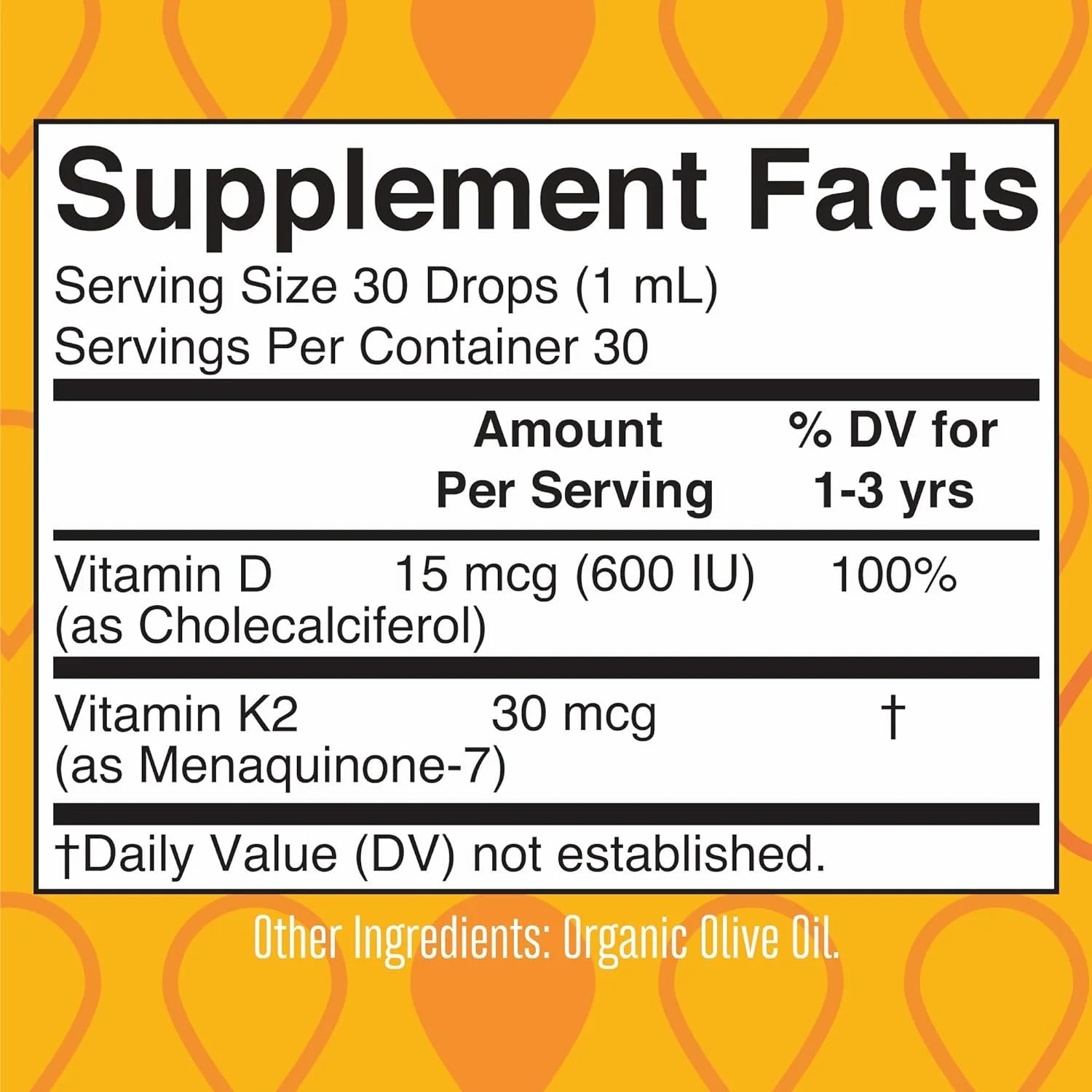 MaryRuth Organics Vitamin D3+K2 Liquid Drops, Unflavored, Vegan, 1 fl oz B498741