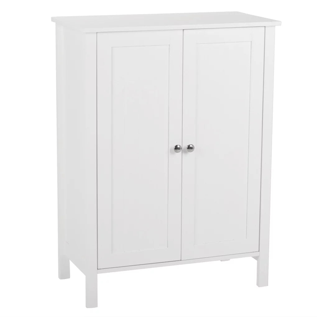 Wooden Bathroom Cabinet with Double Doors and Shelves K83694