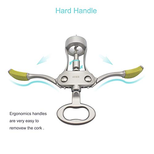 Stainless Steel Wing Corkscrew Wine Opener with Beer Cap Remover D163