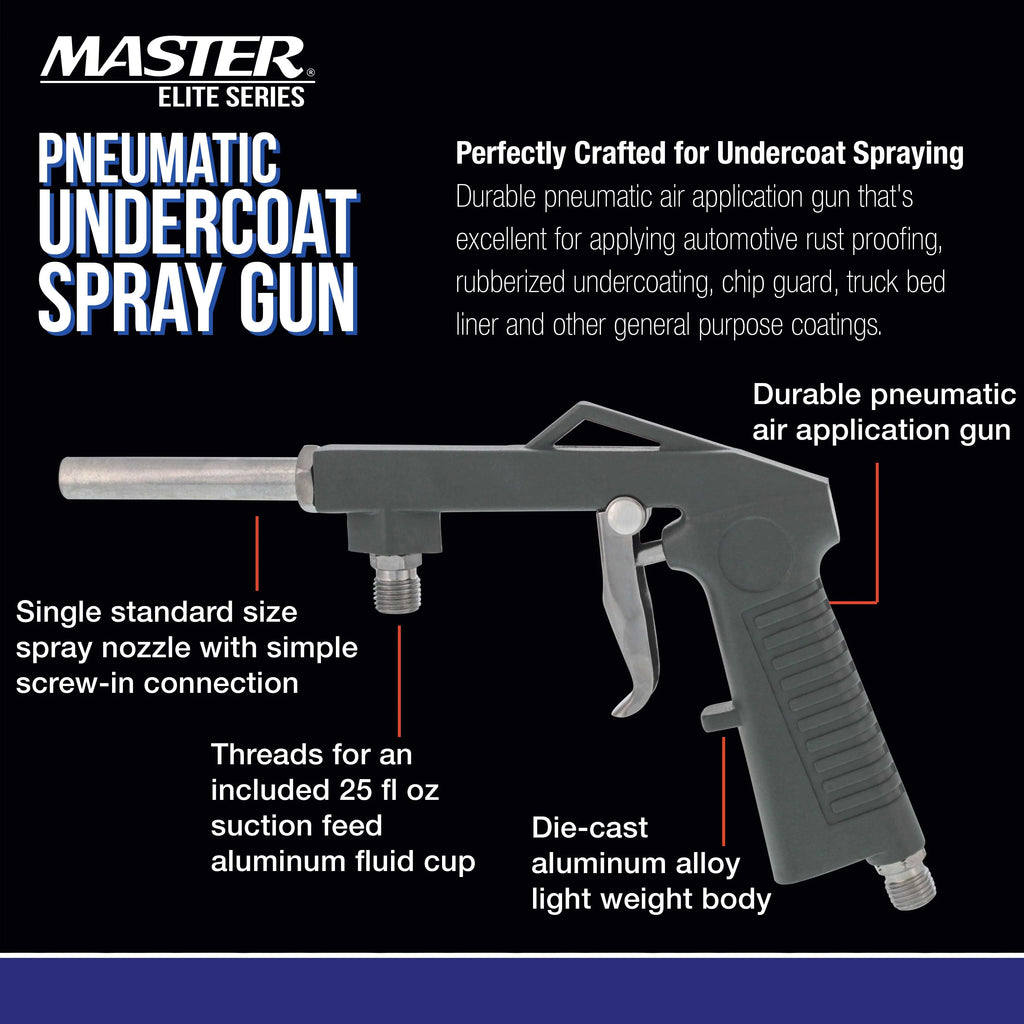 Master Elite Air Undercoating Spray Gun with Regulator & Suction Feed Cup R939