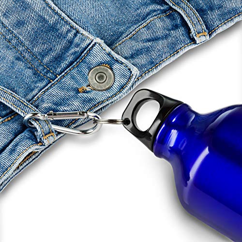 SJR 750ml Lightweight Aluminium Water Bottle with Karabiner, BPA Free (Blue) M46700