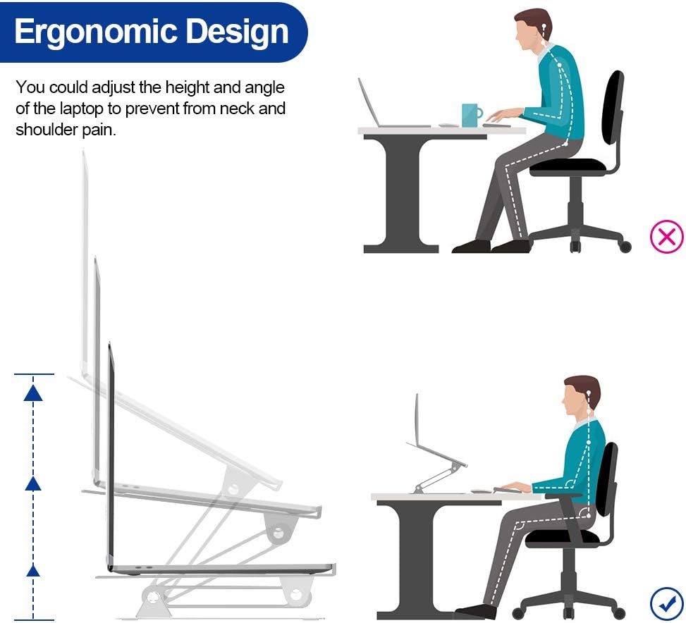 BESIGN LS05 Aluminum Laptop Stand, Ergonomic Adjustable, Silver W972