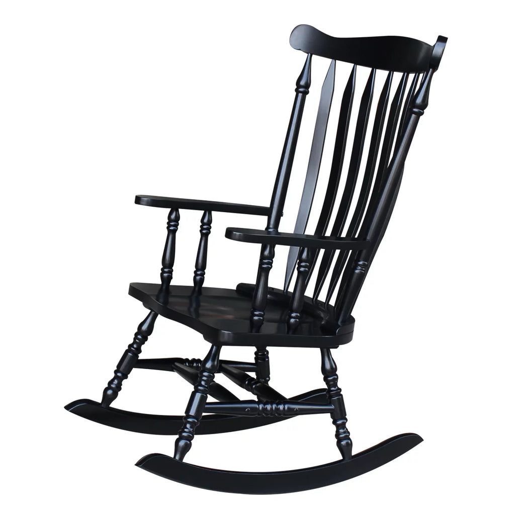 Colonial Rocking Chair by International Concepts, Antique Black I43903