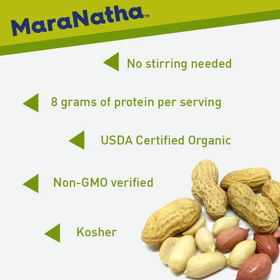 MaraNatha Organic Creamy Peanut Butter Spread, 16 oz Pack of 6 S7696