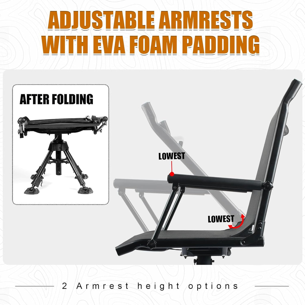 Folding Hunting Blind Chair with 360 Degree Swivel and Adjustable Height H158830