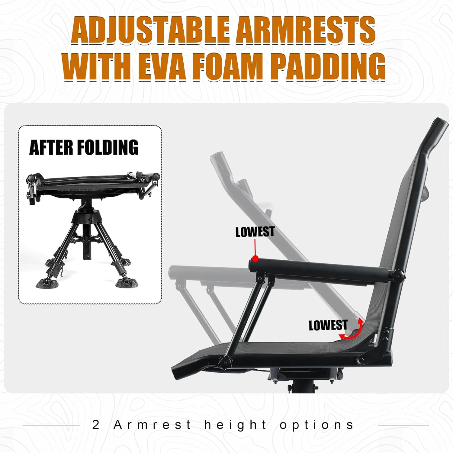 Folding Hunting Blind Chair with 360 Degree Swivel and Adjustable Height H158830