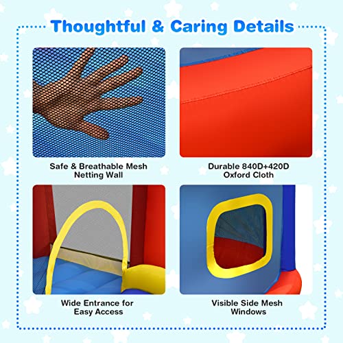BOUNTECH Inflatable Bounce House for Kids 5-12 with Basketball Hoop and Ball Pit Q31685