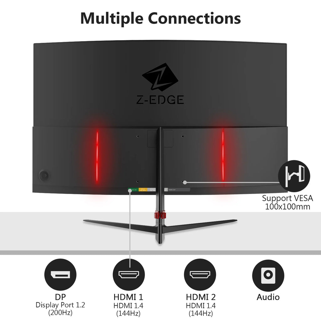 Z-EDGE UG27 27-Inch LED Curved Gaming Monitor 200Hz 1ms Full HD F74525