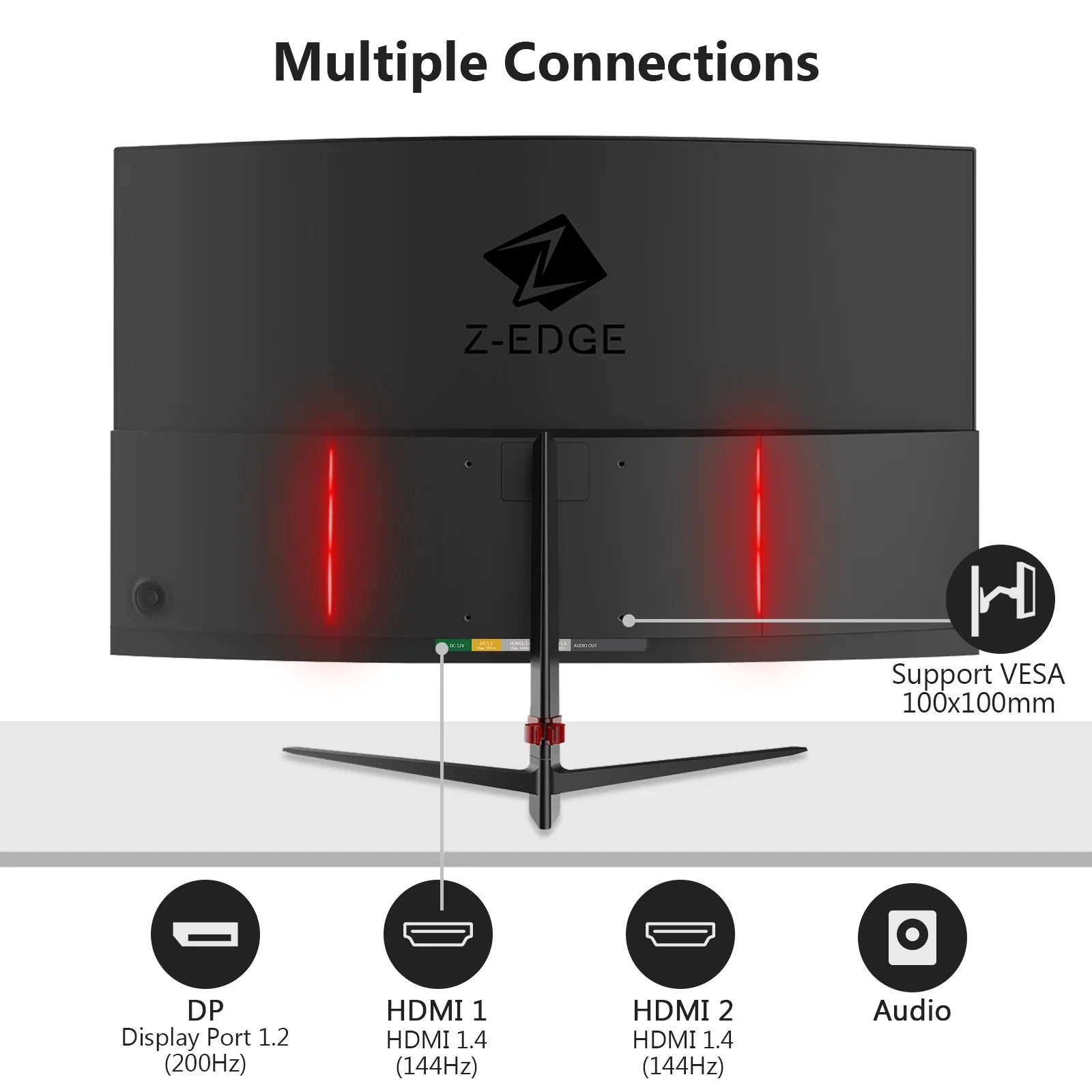 Z-EDGE UG27 27-Inch LED Curved Gaming Monitor 200Hz 1ms Full HD F74525