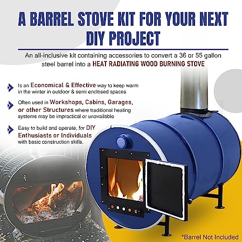 Double Barrel Stove Adapter Kit for 30-55 Gallon Drums K558