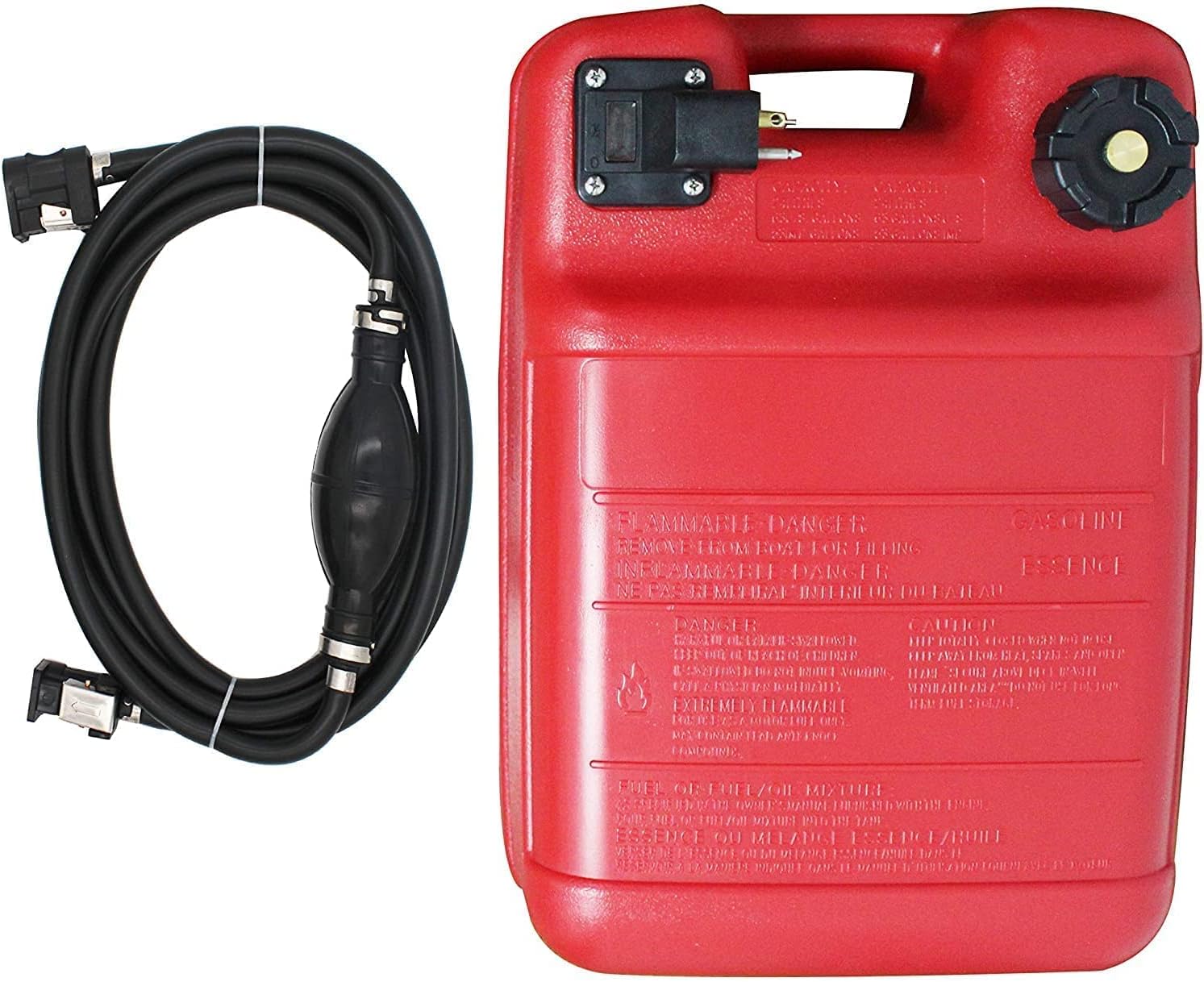 Boat Fuel Tank, 24L 6 Gallon Gas Can Marine Outboard Motor Boat Accessories, Portable Gasoline Can with Fuel Gauge/Fuel Line Container for 2-4Stroke Outboard Engine ,Red