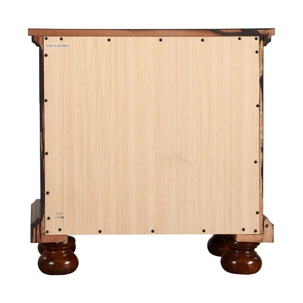 Maklaine Contemporary Engineered Wood 2 Drawer Nightstand Cherry S81384