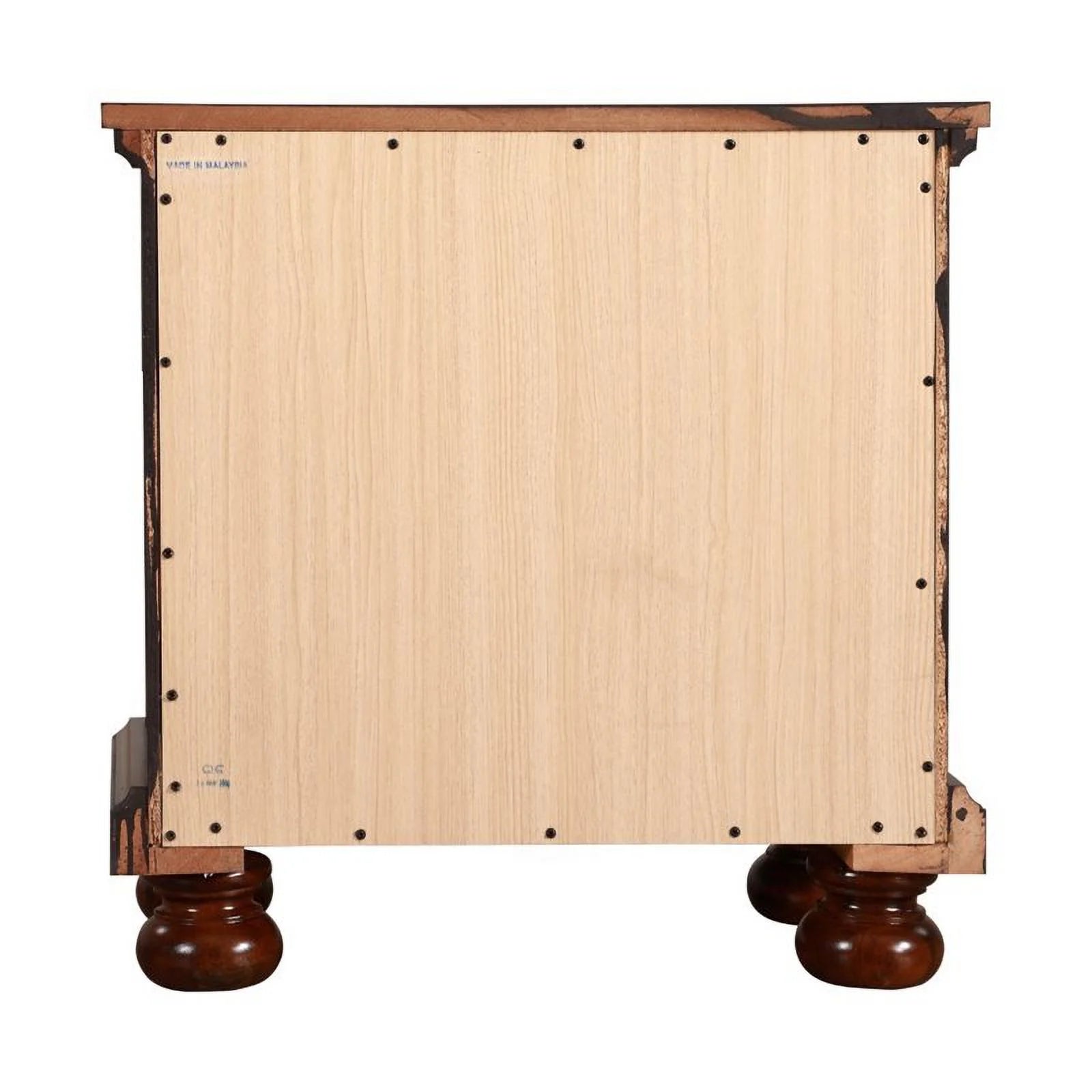 Maklaine Contemporary Engineered Wood 2 Drawer Nightstand Cherry S81384