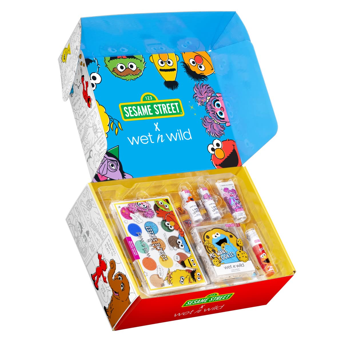 wet n wild Sesame Street Limited Edition PR Box Makeup Set with Brushes, Palettes & Lip Glosses T4688