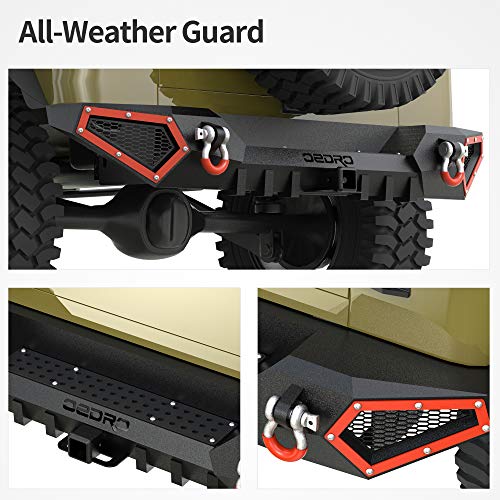 OEDRO Front Bumper for 87-06 Jeep Wrangler TJ YJ LJ with Winch Plate & LED Lights D975
