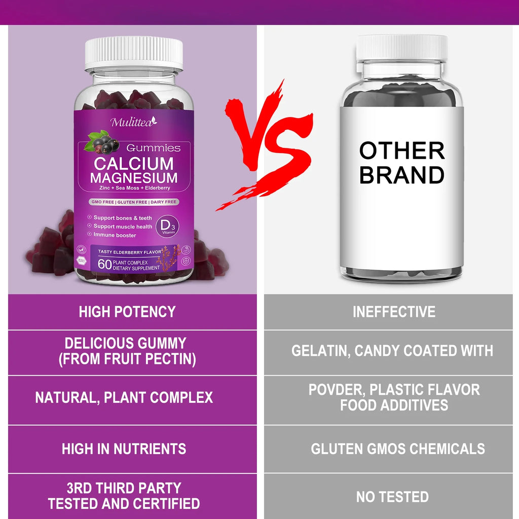 Calcium Magnesium Zinc Gummies with D3 & Sea Moss, 2 Pack A67914