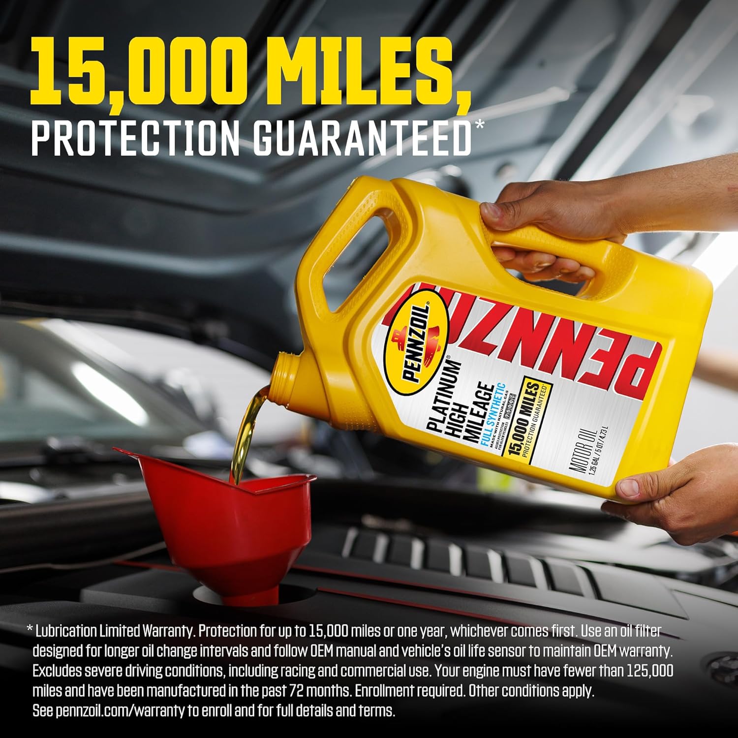 Pennzoil Platinum High Mileage Full Synthetic 5W-30 Motor Oil, 1 Quart Y4849