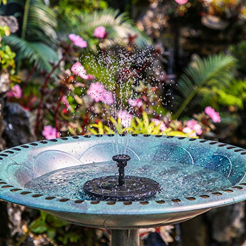 AISITIN Solar Bird Bath Fountain with 6 Nozzles and Brackets P6565