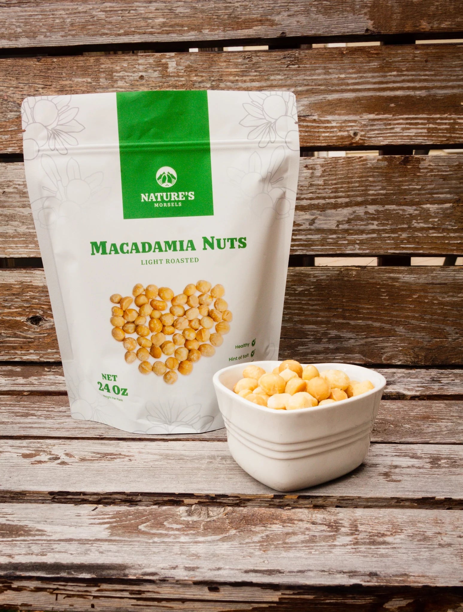 Nature's Morsels Light Roasted Macadamia Nuts 24oz U379512