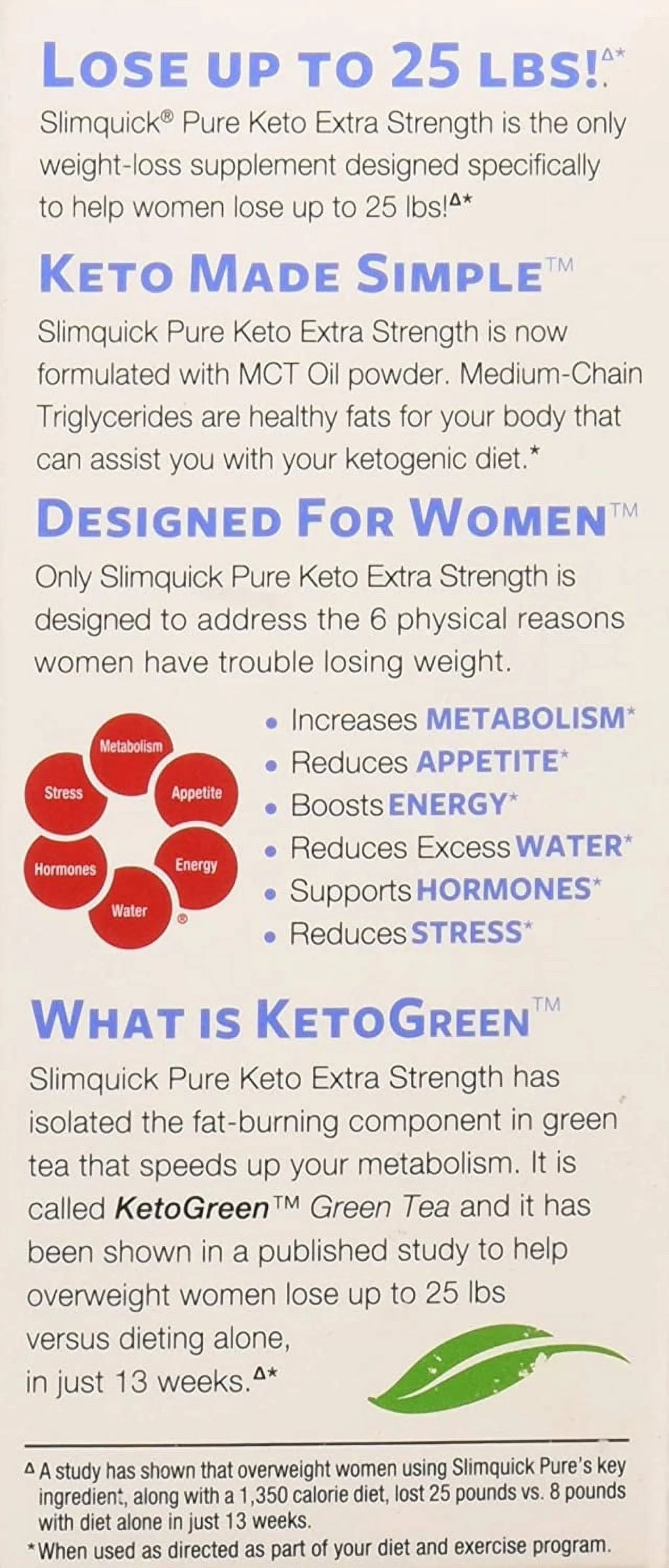 SlimQuick Pure Keto Dietary Supplement Extra Strength Caplets V986834