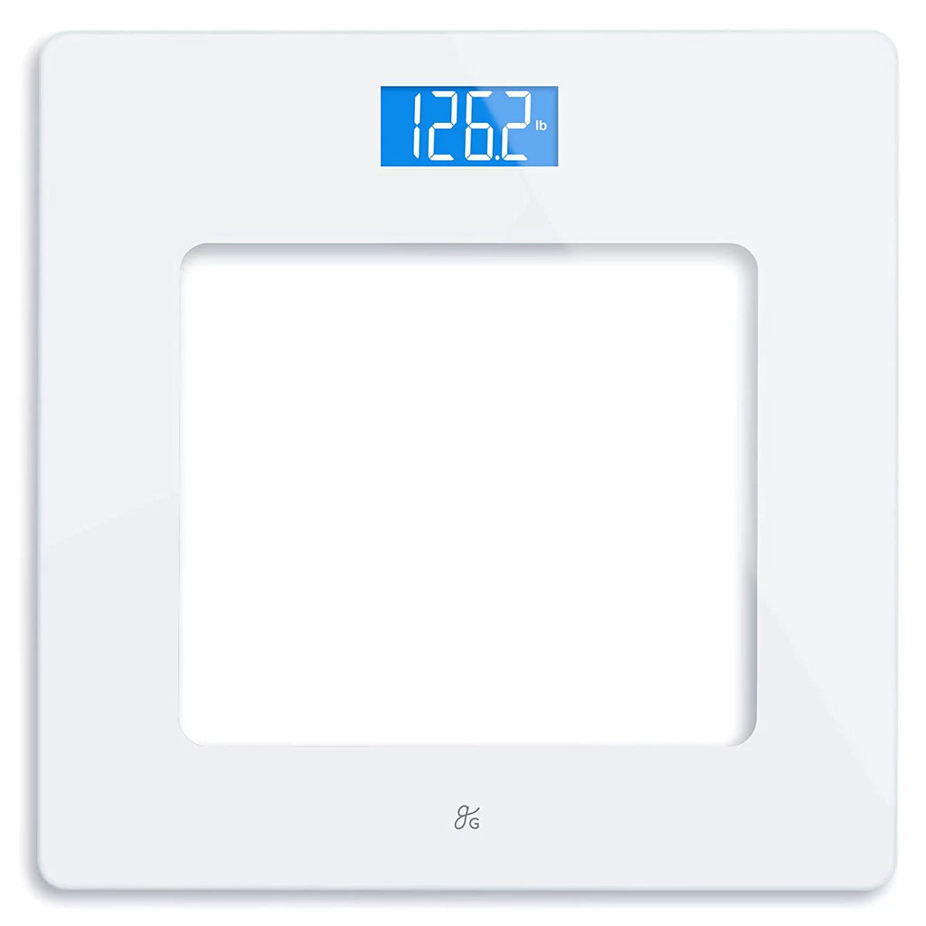 Greater Goods Digital Weight White Bathroom Scale, Accurate Glass Scale, Non-Slip & Scratch Resistant, Body Weight