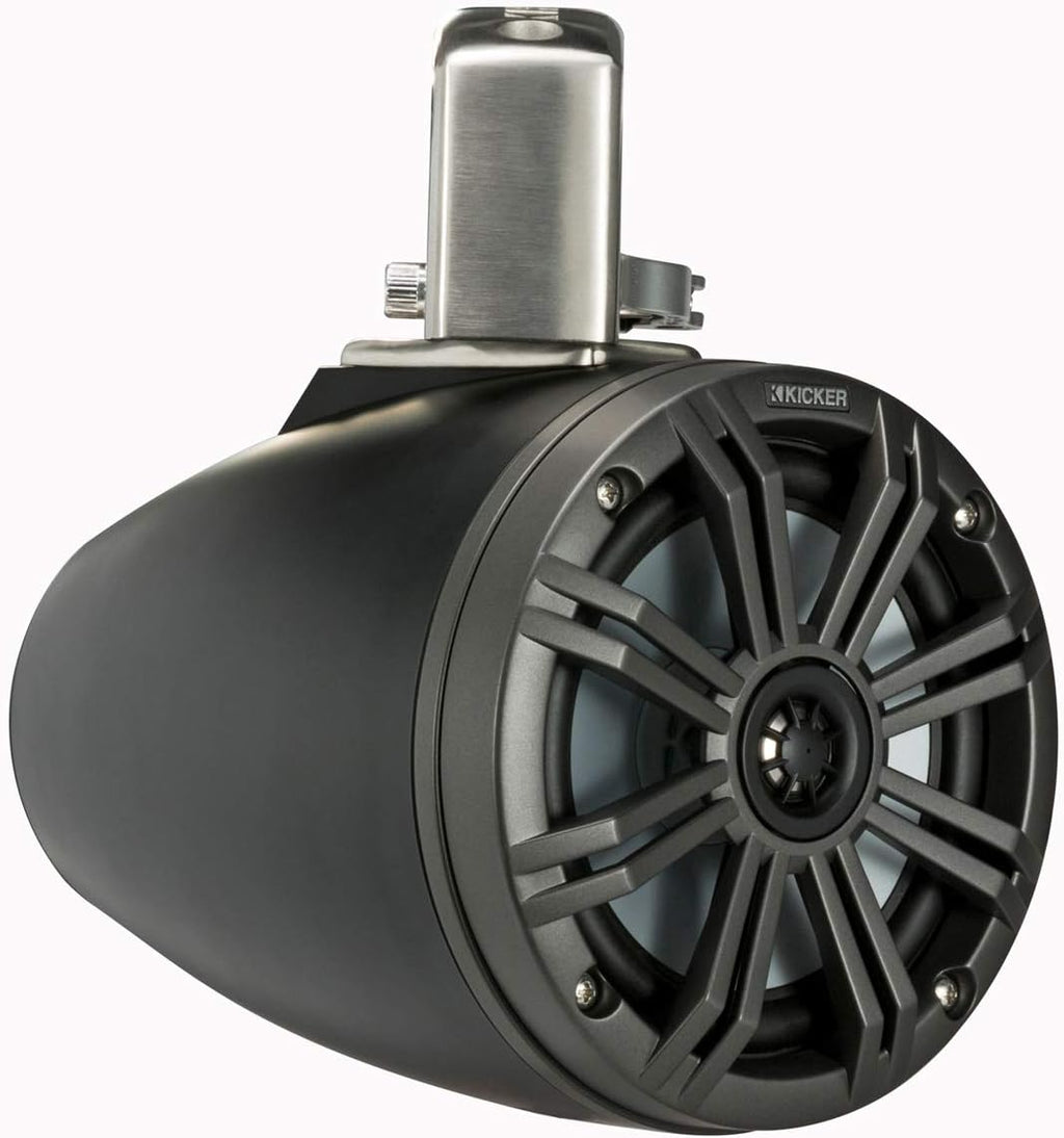 Pair Kicker 45KMTC65 6.5" 390W Marine Tower Speakers with LED O89265