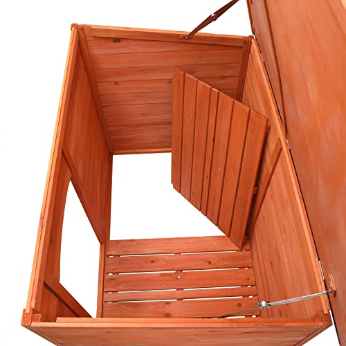 Wooden Dog Kennel 45in Outdoor Weatherproof for Small Breeds P9737