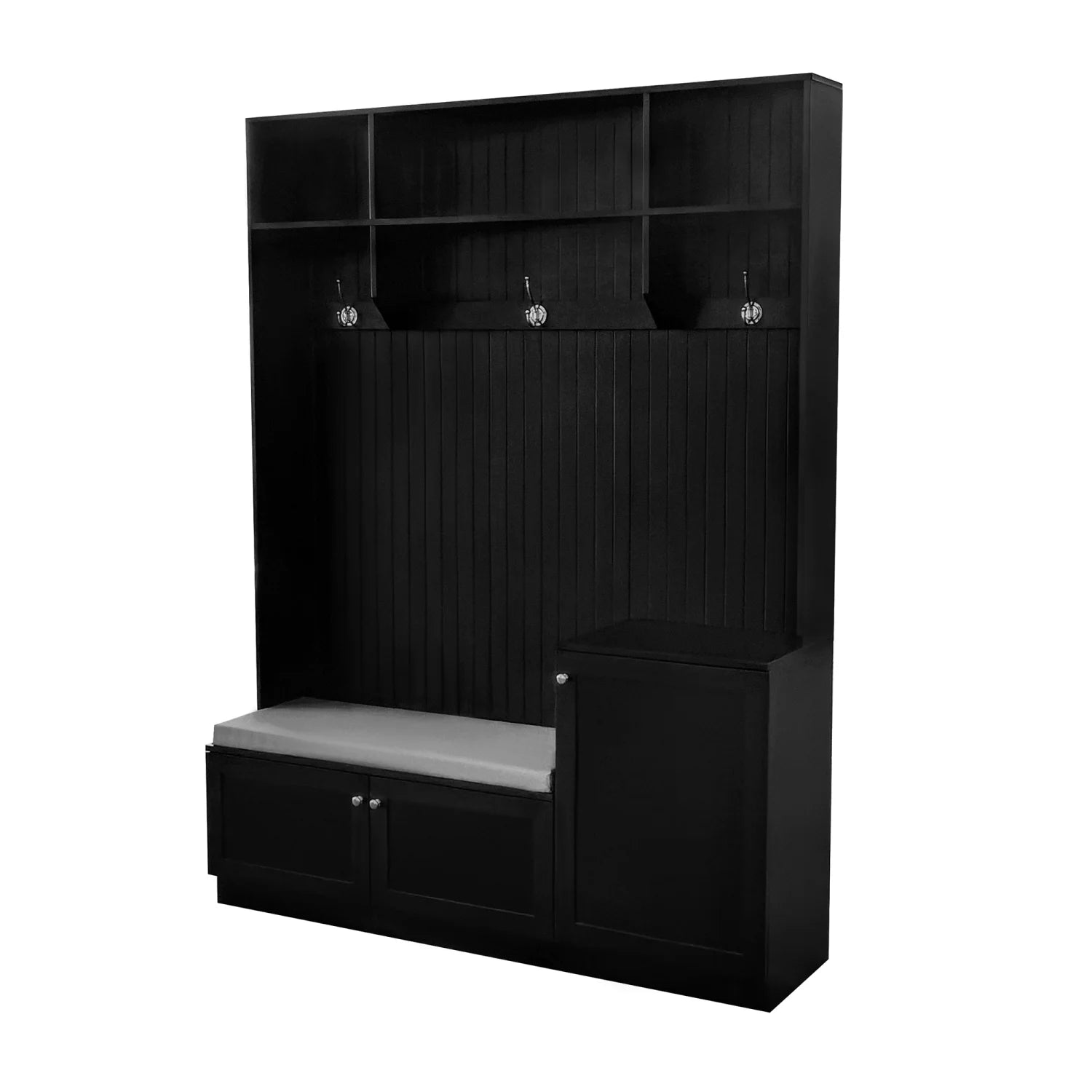 Churanty 4-in-1 Hall Tree with Bench, Shoe Storage and Coat Rack, Black N313634