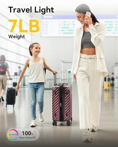 LUGGEX 3 Piece Luggage Set with Spinner Wheels - Expandable Hard Suitcases - TSA Approved (Black, 20/24/28) F588