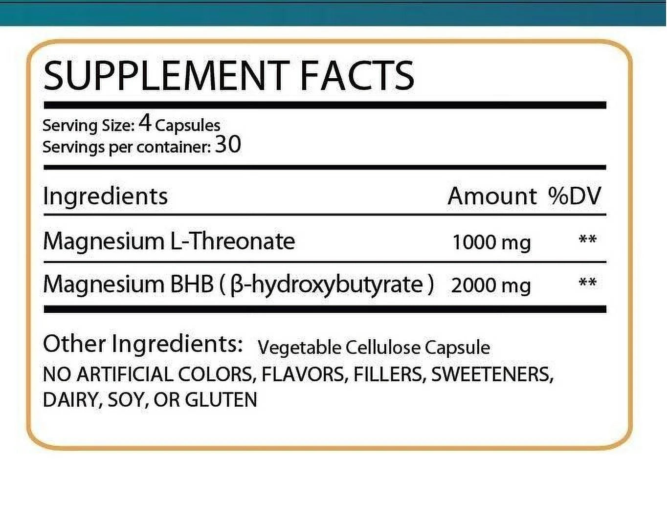 Magnesium Threonate 1000mg & Magnesium BHB 2000mg, 120 Capsules S13483