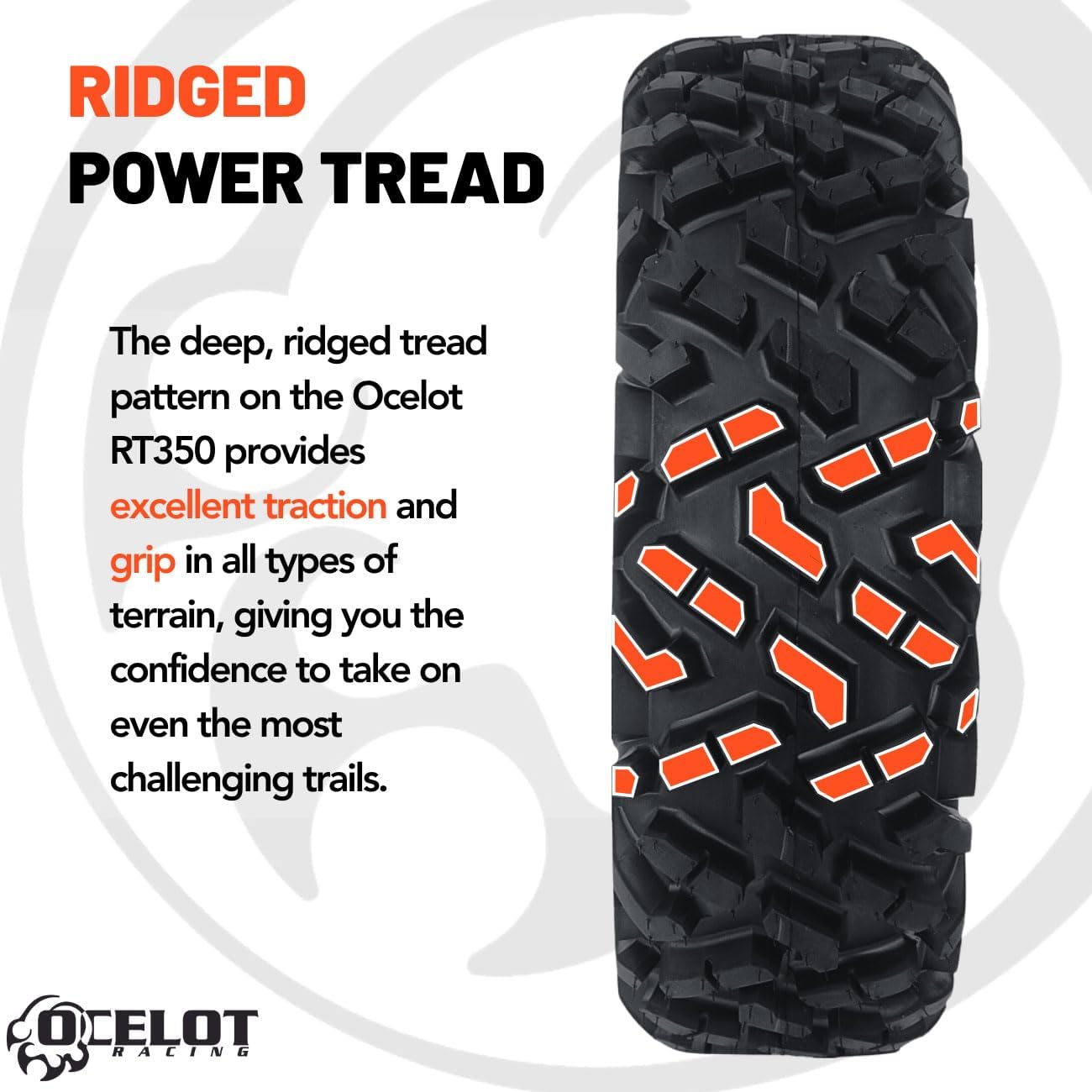 Ocelot RT350 25x8x12 UTV Tires All-Terrain 6-Ply S245