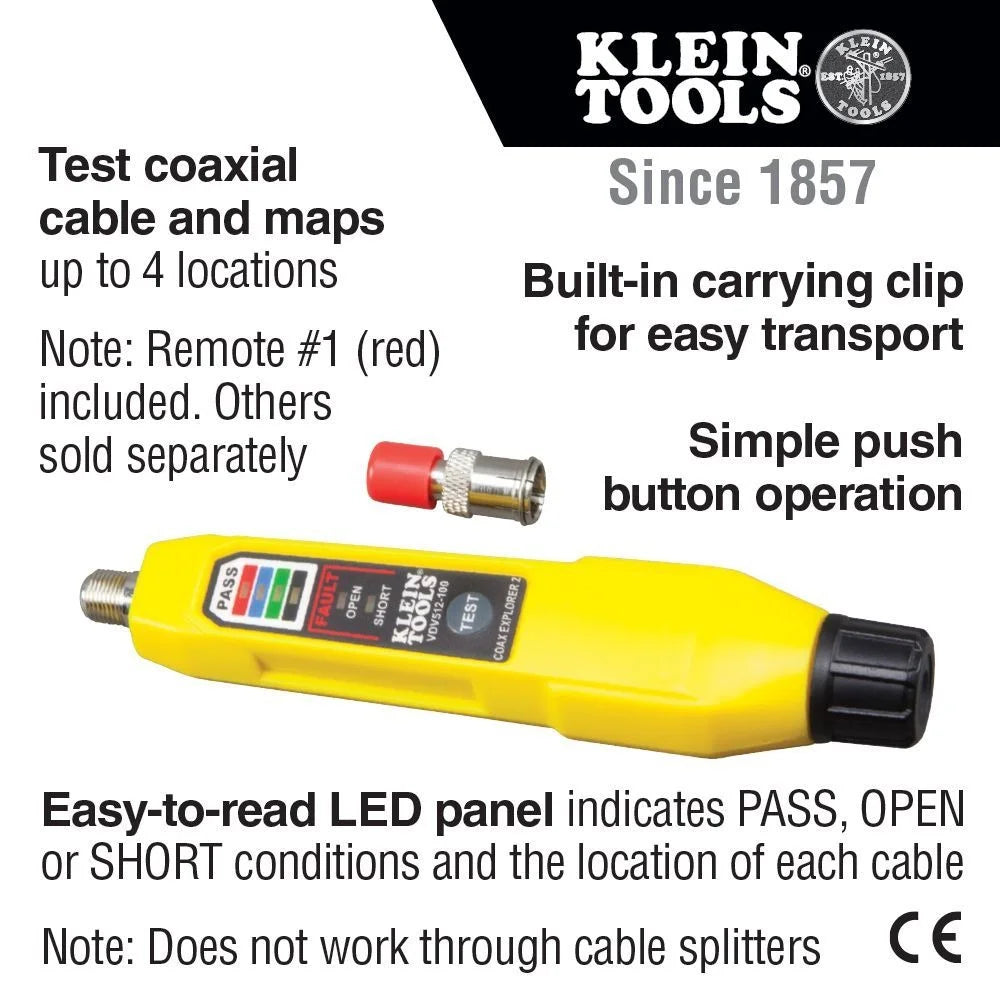 Klein Tools Coax Explorer 2 Tester with 1 Red Remote O9736