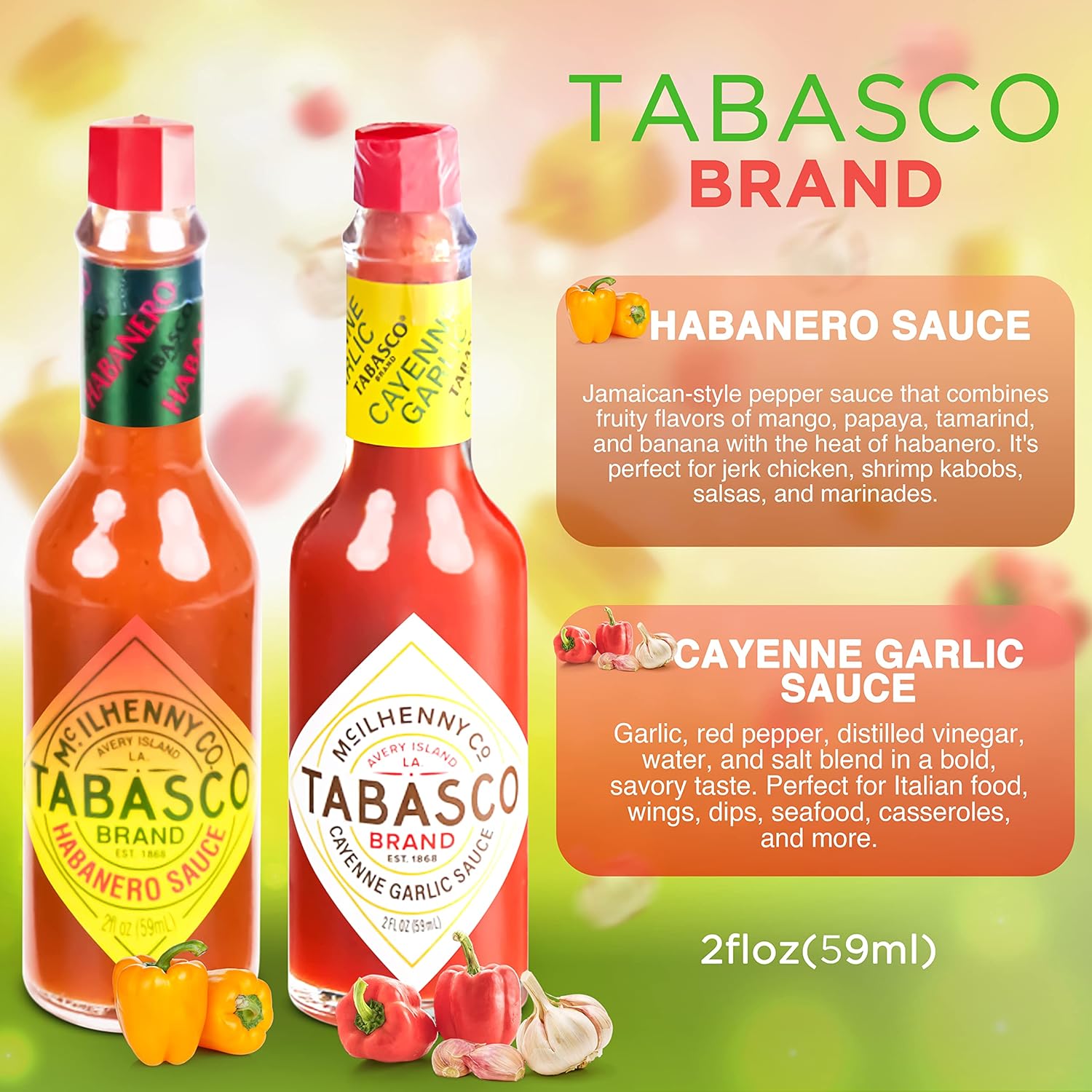 Tabasco Hot Sauce Scorpion Variety Pack, 2oz Bottles, 5 Flavors K57257