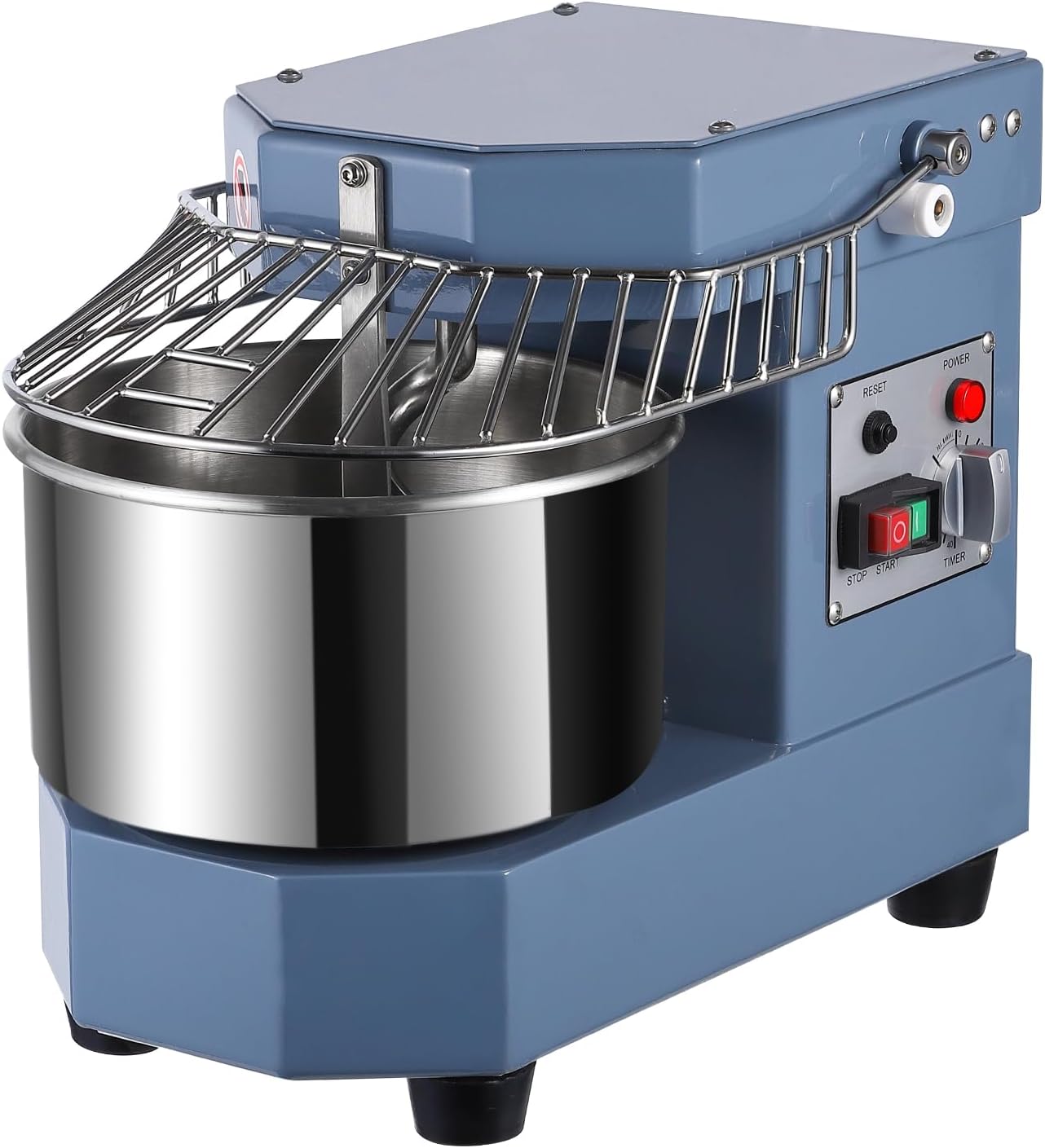 Commercial Dough Mixer 8.5Qt, 450W Dual Rotating Dough Kneading Machine with Food-grade Stainless Steel Bowl, Security Shield & Timer, Electric Spiral Mixer for Restaurant Bakery Pizzeria