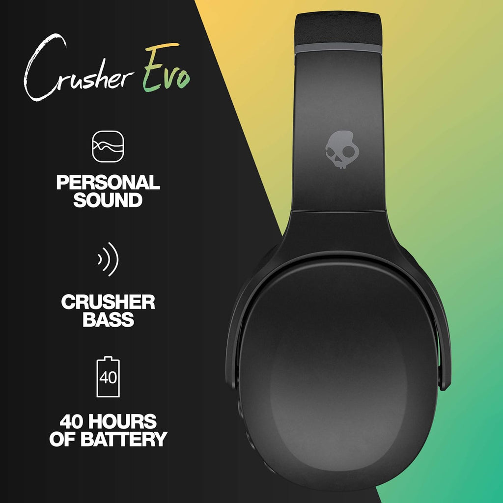 Skullcandy Crusher Evo Wireless Over-Ear Headphone - True Black (Renewed) V197
