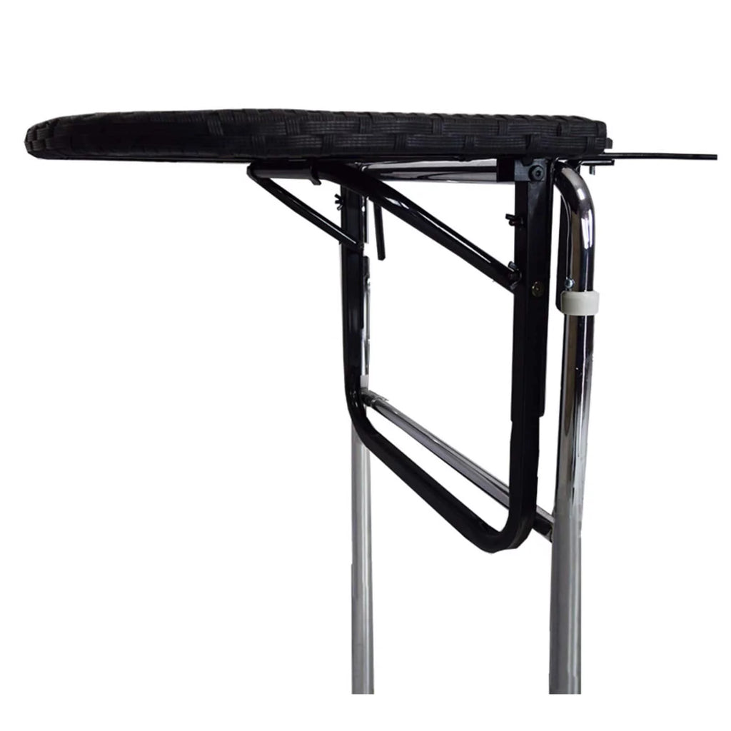 Oakland Living Wicker Metal Foldable Balcony Table with Adjustable Clamps - Black Z5967