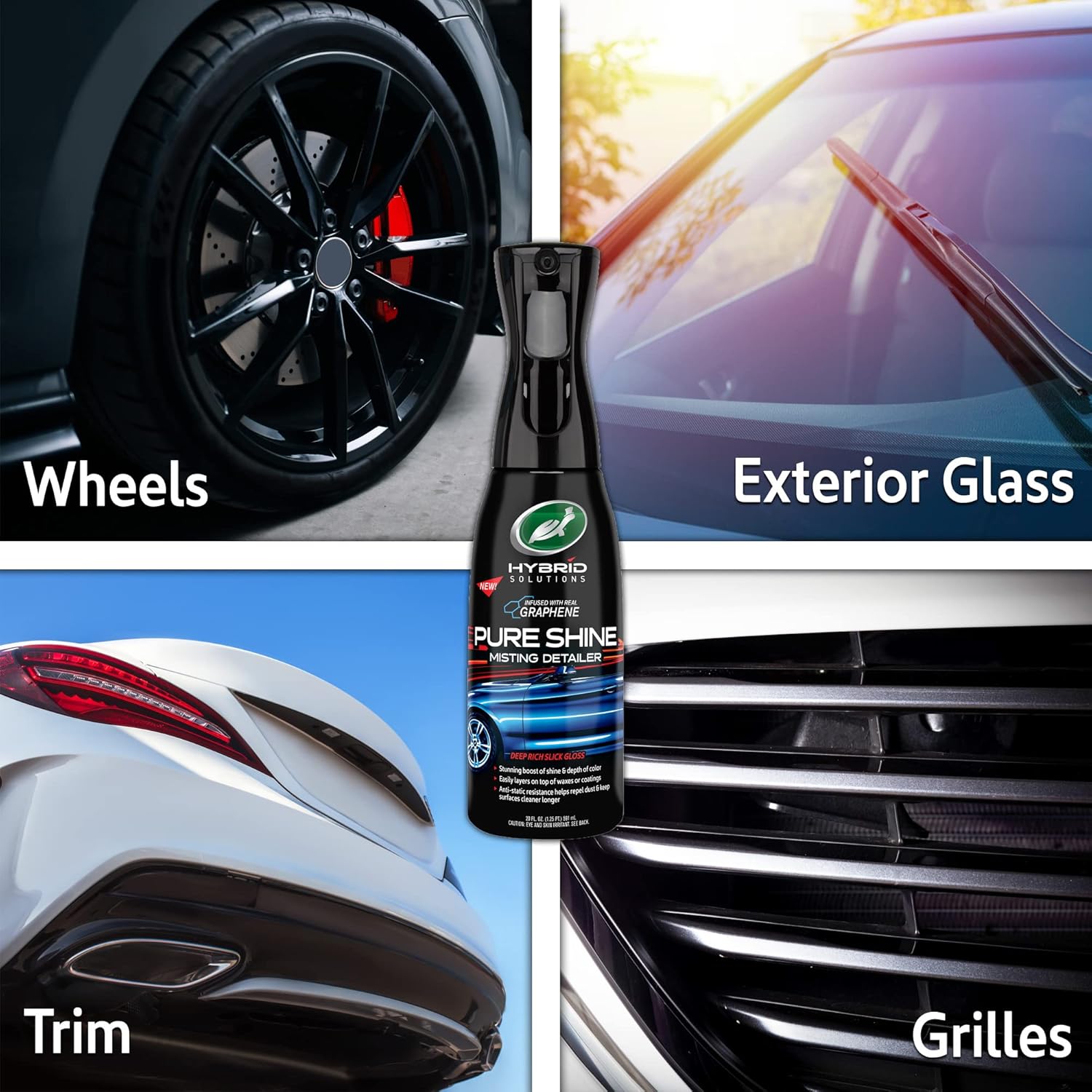 Turtle Wax Hybrid Solutions Pure Shine Detailer Misting Spray, Graphene Infused, 20 oz E252170
