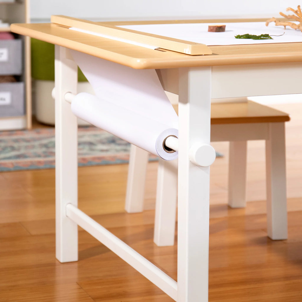 Guidecraft Arts and Crafts Center Kids Activity Table with Stools and Storage Q77012