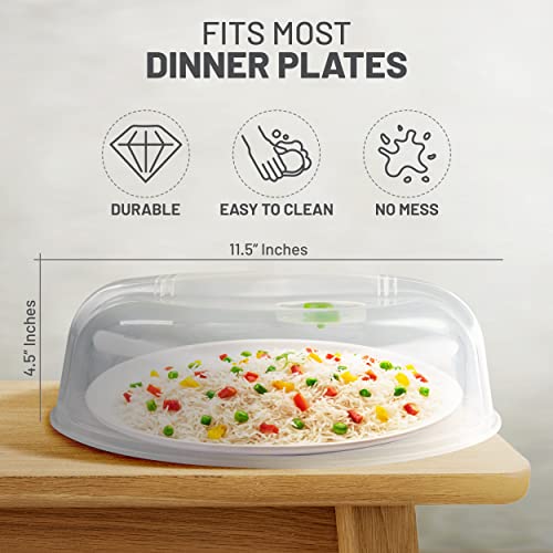 Microwave Cover for Food, Splatter Proof, Steam Vents, 10 Inch, 2 PK by RamPro S9365