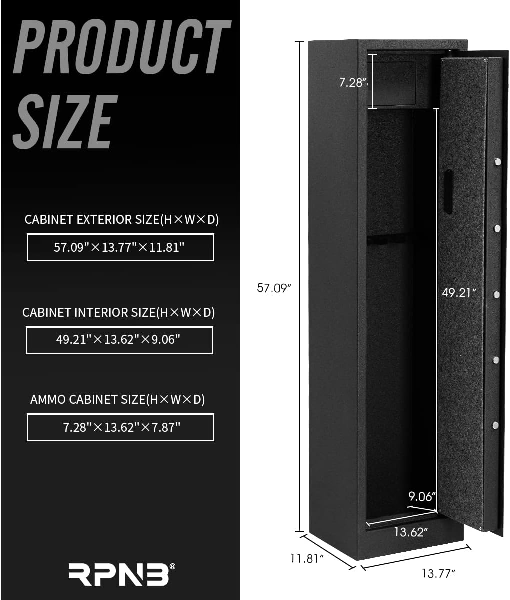 RPNB Rifle Safe, Electronic Gun Security Cabinet, Quick Access 5-Gun B126653