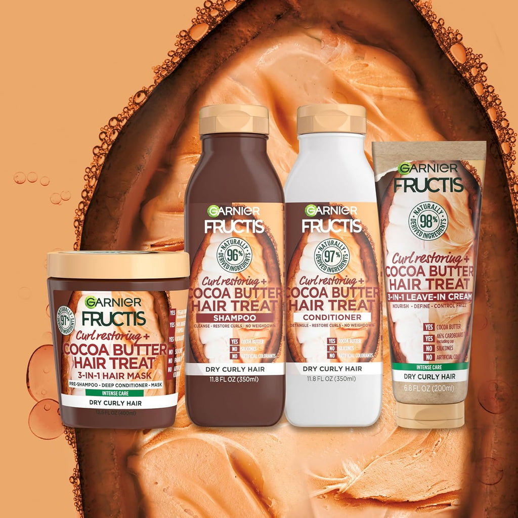 Garnier Fructis Curl Restoring Cocoa Butter 3-in-1 Leave-In Cream 6.8oz H854