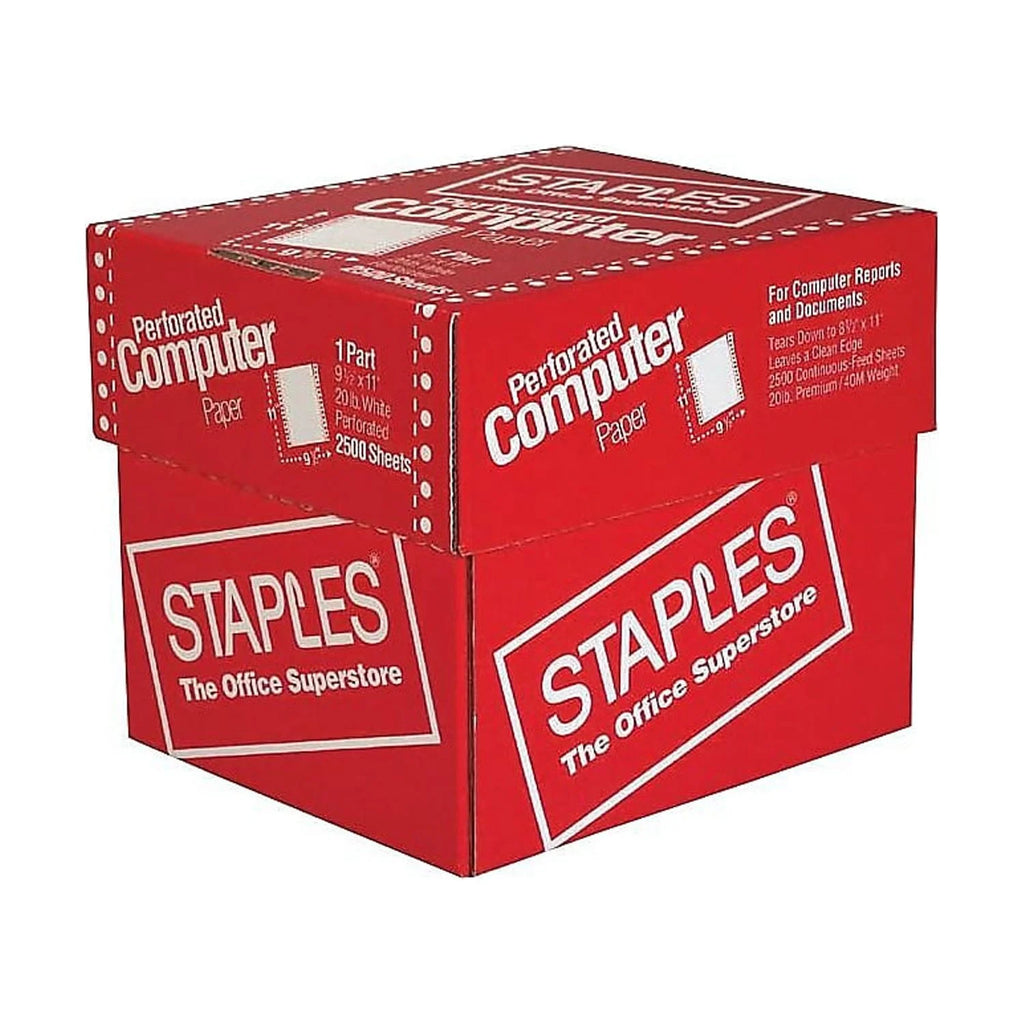 Staples 9.5" x 11" Continuous Paper 20 Lbs. 2500 Sheets I9759