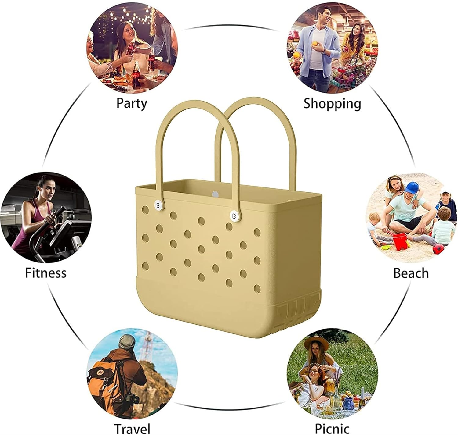 Waterproof Travel Tote Bag with Drain Hole - Blue H263