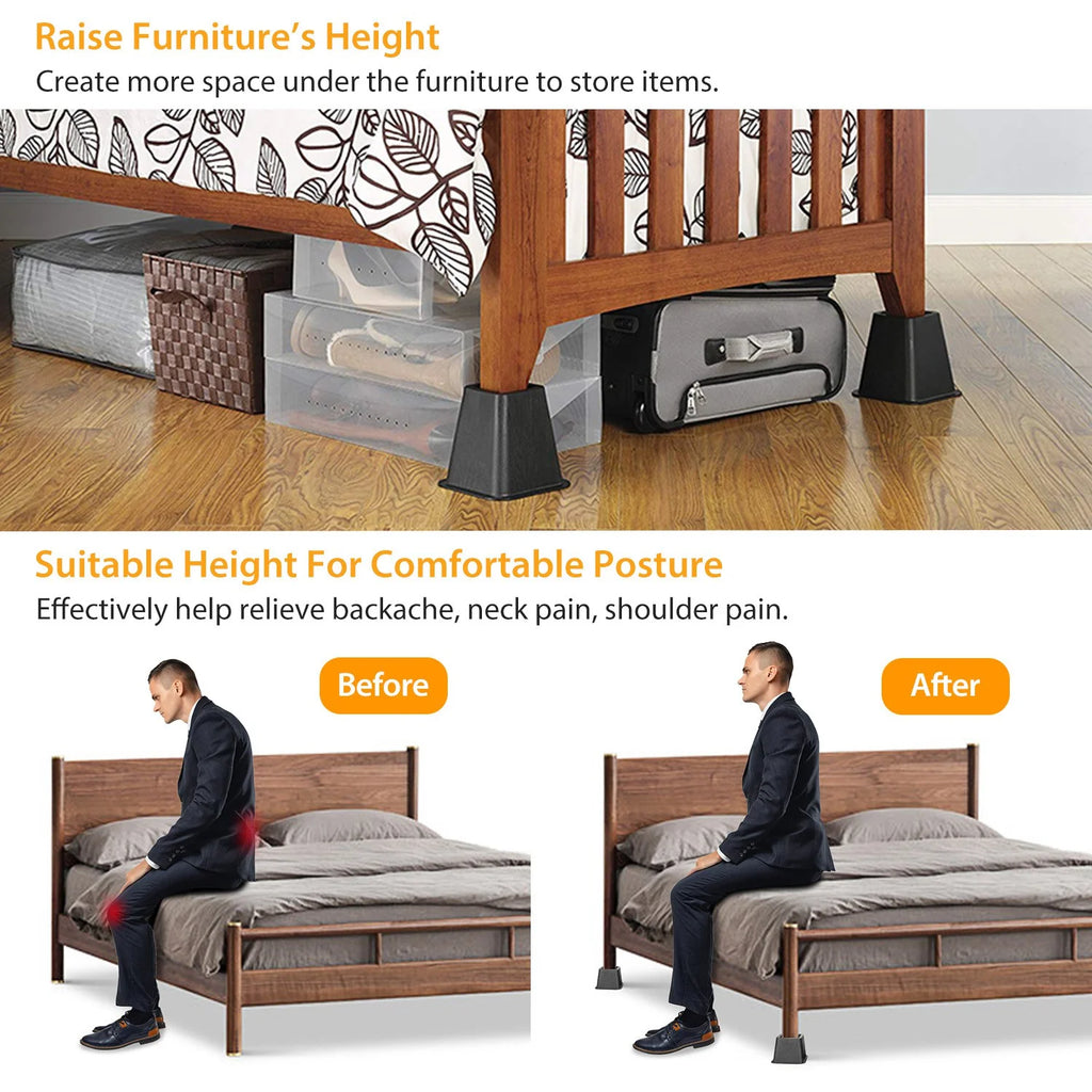 iMounTEK Stackable Bed Lifters, Heavy Duty Furniture Risers for Sofa, Table, Couch, 3/5/8 Inch B345912