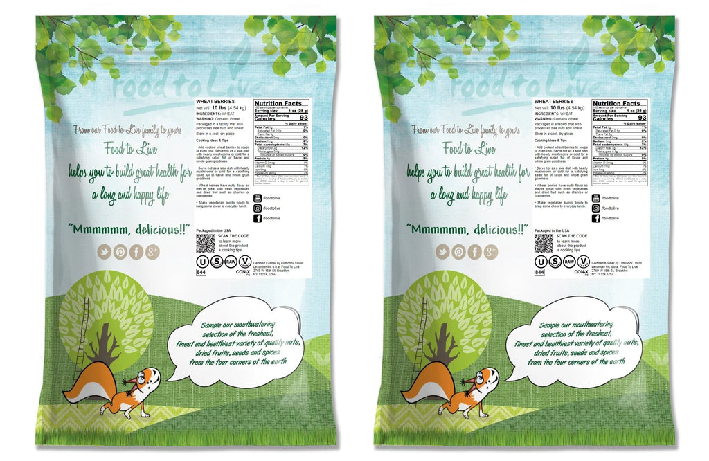 Wheat Berries, 20 Pounds — Kosher, Raw, Vegan by Food to Live Y911