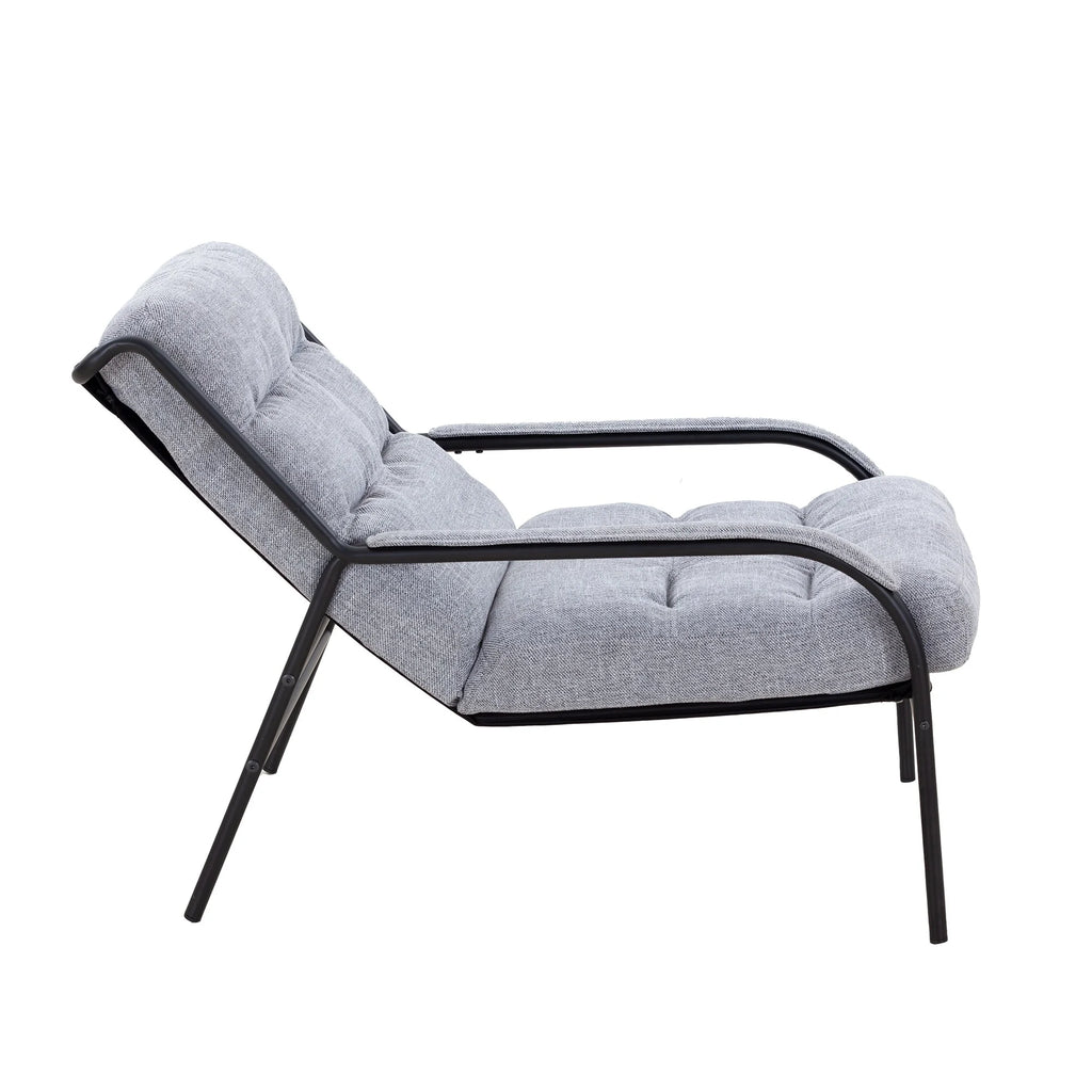 Navy Blue Lounge Recliner Chair with Metal Frame and Removable Cushion Y7150