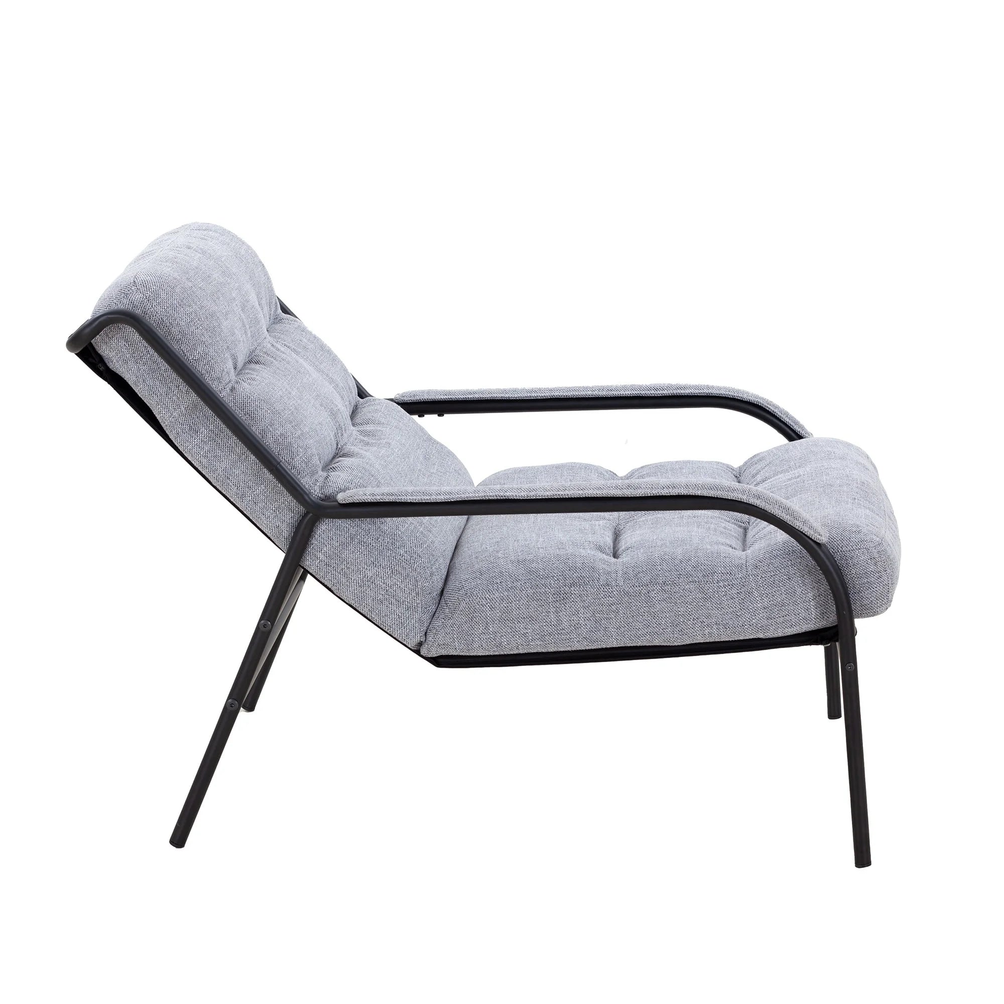 Navy Blue Lounge Recliner Chair with Metal Frame and Removable Cushion Y7150