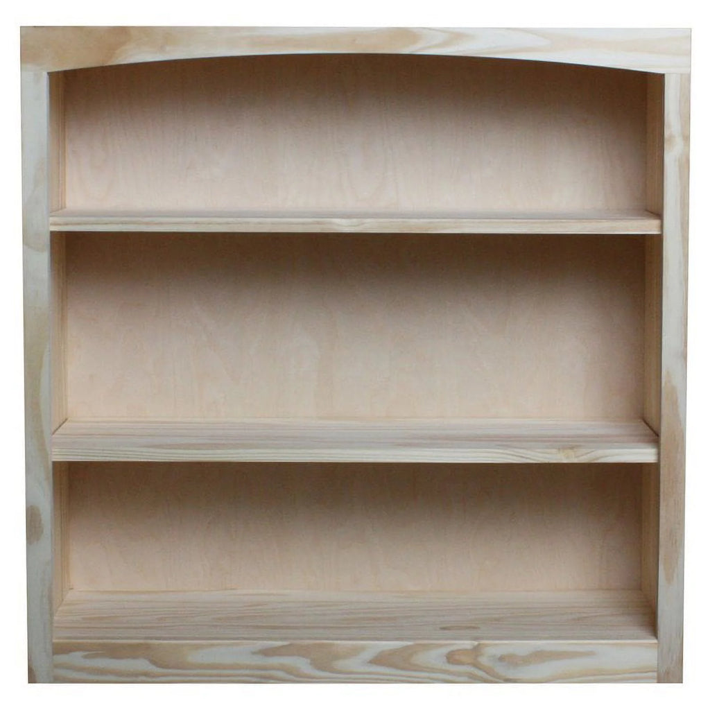 Pemberly Row 36" x 36" Traditional Pine Wood Bookcase in Natural