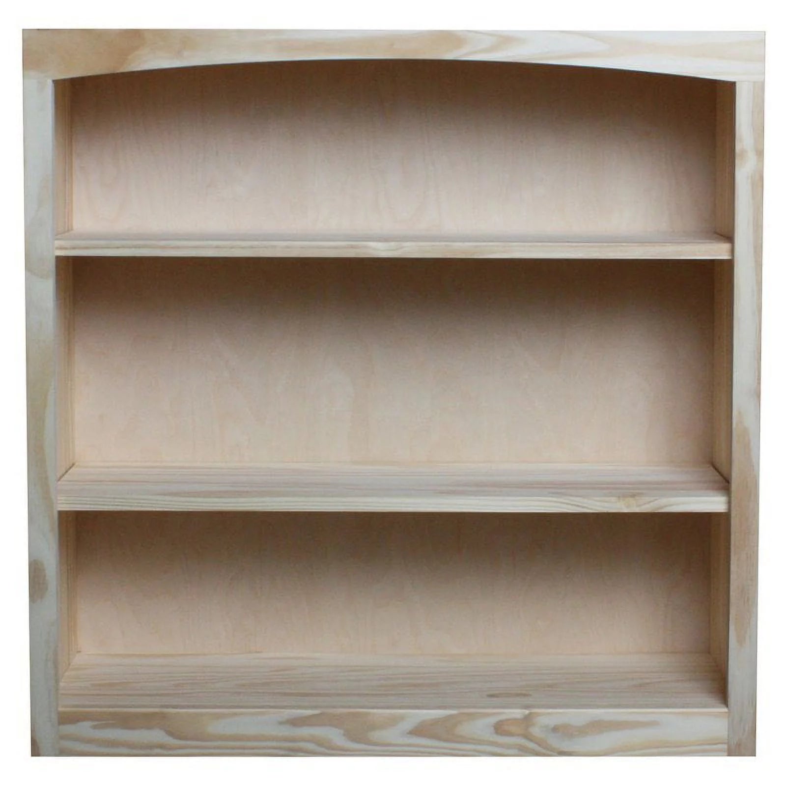 Pemberly Row 36" x 36" Traditional Pine Wood Bookcase in Natural